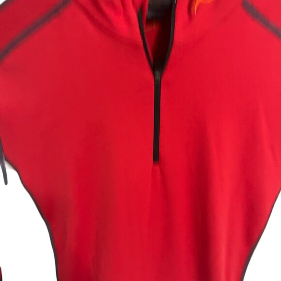 KJUS Systems Pullover Sweater 1/2 Zip Women’s Large Red Mock Neck Polyester - Picture 5 of 7